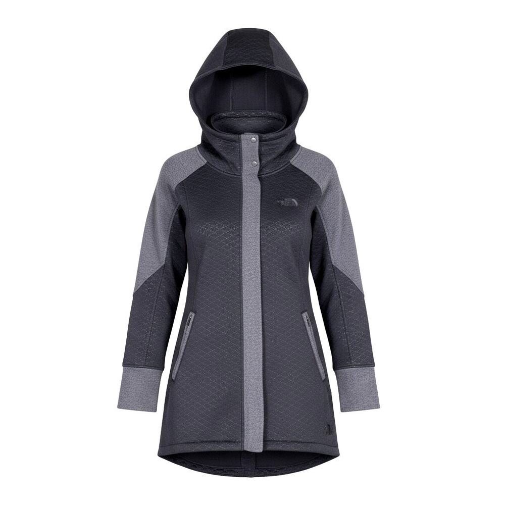 The North Face Women's Hooded Jacket in Charcoal and Light Gray